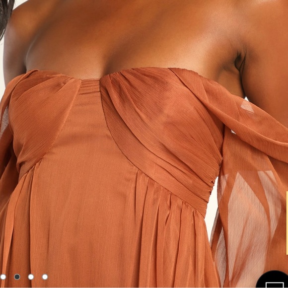 ‼️NWT‼️ Rust Off Shoulder Dress - Picture 2 of 6